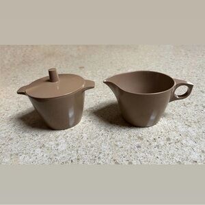 MCM 70s Dorchester Melamine Ware Set Cream & Sugar Vintage Kitchen Retro